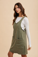 Load image into Gallery viewer, Ash Green Overall Dress
