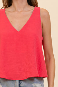 Coral V-Neck Tank