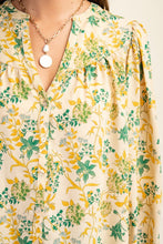 Load image into Gallery viewer, Sunshine + Kelly Green Floral Top
