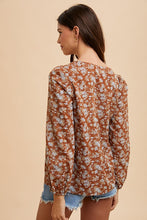 Load image into Gallery viewer, Rust Swiss Dot Floral Top
