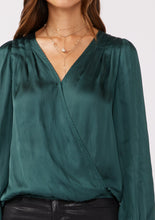 Load image into Gallery viewer, Teal Surplice Top
