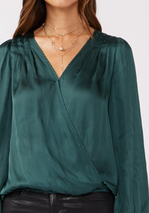 Teal Surplice Top