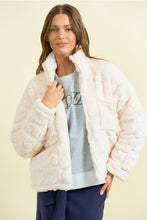 Load image into Gallery viewer, Ivory Fur Heart Check Jacket
