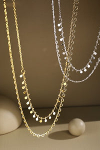 Gold Disc Layered Necklace