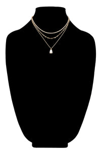 Gold Teardrop Layered Necklace