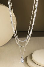 Load image into Gallery viewer, Silver Teardrop Layered Necklace
