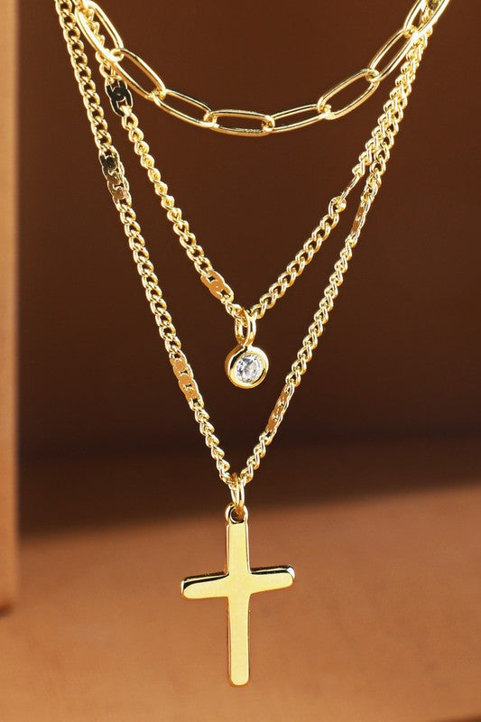 Layered Cross Necklace