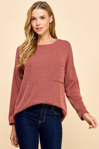Rust Textured Pocket Top