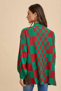 Christmas Checkered Cardi