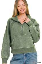 Load image into Gallery viewer, Army Green Washed Pullover
