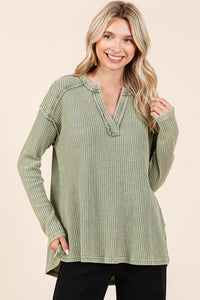 Olive Waffle Top