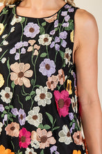 Load image into Gallery viewer, Black Embroidered Floral Dress
