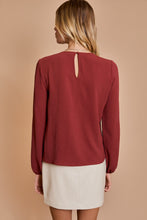 Load image into Gallery viewer, Marsala Ruched Shoulder Top
