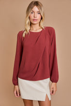 Load image into Gallery viewer, Marsala Ruched Shoulder Top
