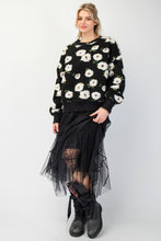 Load image into Gallery viewer, Black Floral Sherpa Pullover
