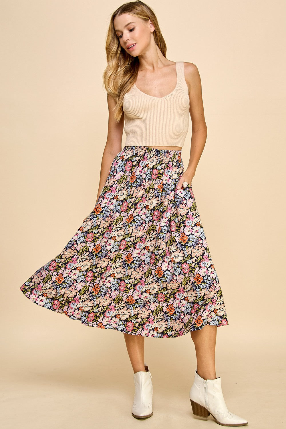 Floral Print Skirt