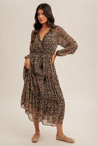 So Golden Ditsy Print Dress