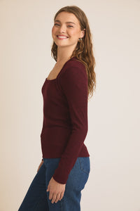 Merlot Shoulder Detail Top