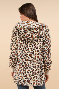 Ivory Leopard Fuzzy Cardi