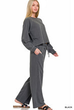 Load image into Gallery viewer, Charcoal Washed Terry Pants
