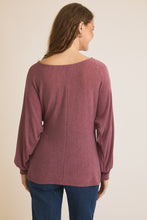 Load image into Gallery viewer, Burgundy Tie Waist Top
