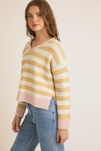 Load image into Gallery viewer, Pink + Yellow Striped Sweater
