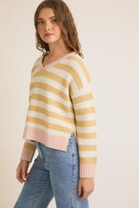 Pink + Yellow Striped Sweater