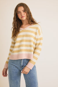 Pink + Yellow Striped Sweater