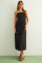 Load image into Gallery viewer, Miou Muse Black Linen Button Dress
