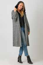 Load image into Gallery viewer, B+W Plaid Hooded Jacket
