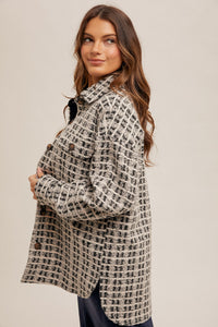 Black Plaid Boucle Shacket