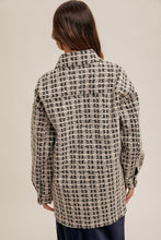 Load image into Gallery viewer, Black Plaid Boucle Shacket
