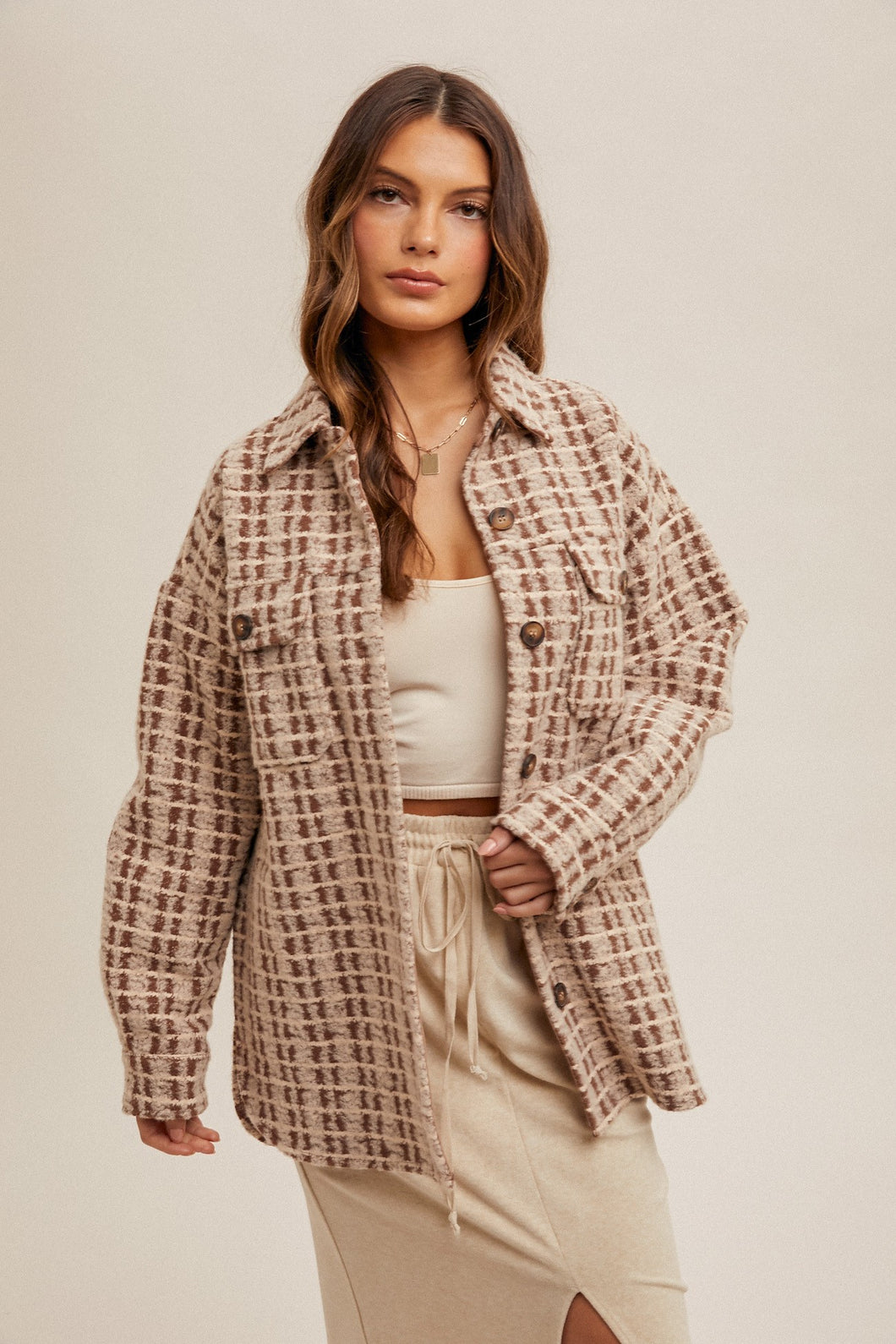 Coffee Boucle Shacket