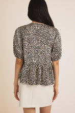 Load image into Gallery viewer, Leopard Tie Peplum Top
