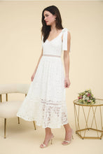 Load image into Gallery viewer, Off White Lace Midi Dress
