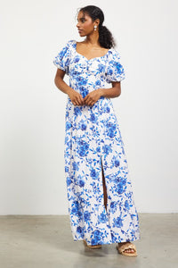 Blue Floral Maxi Dress