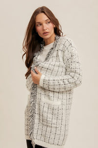 White Fringe Cardi