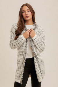 White Fringe Cardi