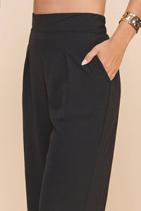 Black Front Pleat Pants