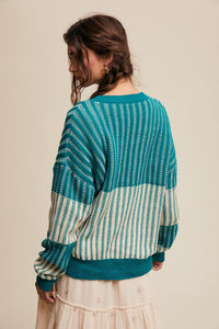 Teal Heart Sweater