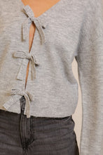 Load image into Gallery viewer, Grey Tie Front Cardi
