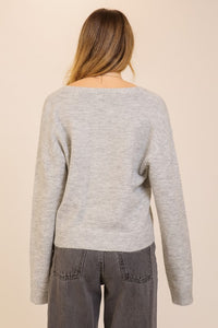 Grey Tie Front Cardi