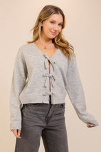 Load image into Gallery viewer, Grey Tie Front Cardi
