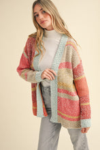 Load image into Gallery viewer, Orange + Taupe Blocked Caridgan
