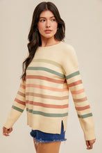 Load image into Gallery viewer, Cream Muted Stripe Sweater
