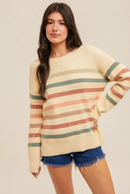 Load image into Gallery viewer, Cream Muted Stripe Sweater
