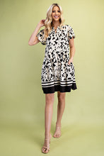 Load image into Gallery viewer, Black + Ivory Floral Dress
