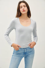 Load image into Gallery viewer, Heather Stripe Double Lined Top
