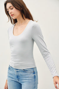 Heather Stripe Double Lined Top