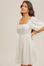 Load image into Gallery viewer, White Jacquard Bubble Dress
